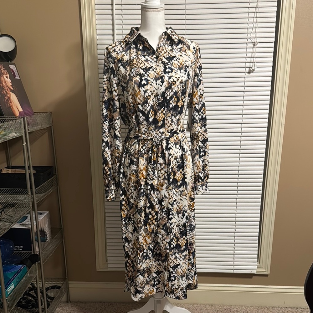 Elegant Multicolor Patterned Dress